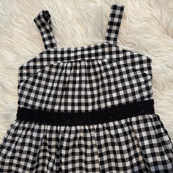 Janie and Jack Girls Gingham Sundress Size 4 Black White Cotton Dress - Picture 2 of 7